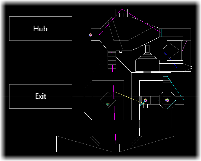 The map of The Spaceport (MAP01), with no regions and no connections yet made
